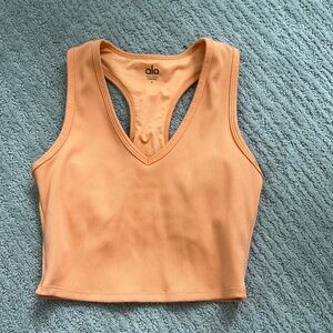 alo yoga orange tank top